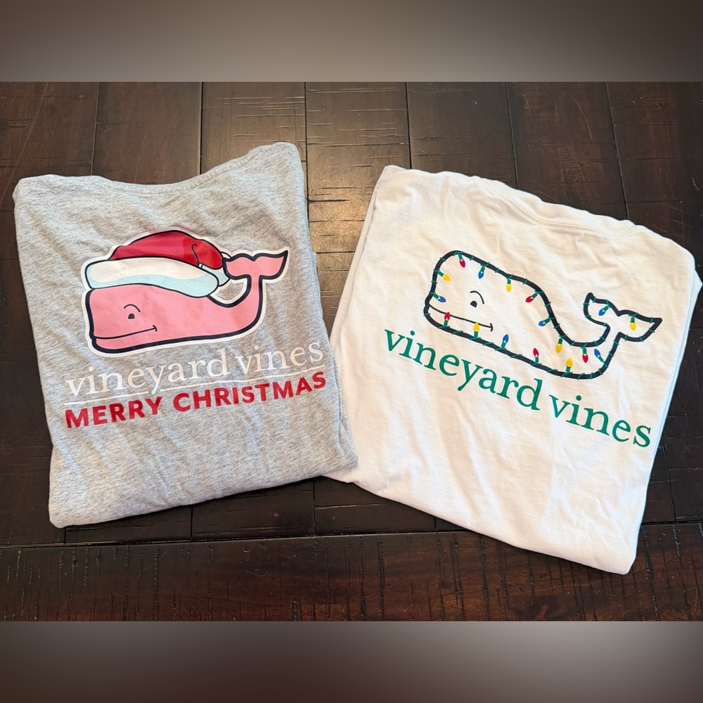 Vineyard Vines Kids' Christmas Shirts - XL (16) & L (14)